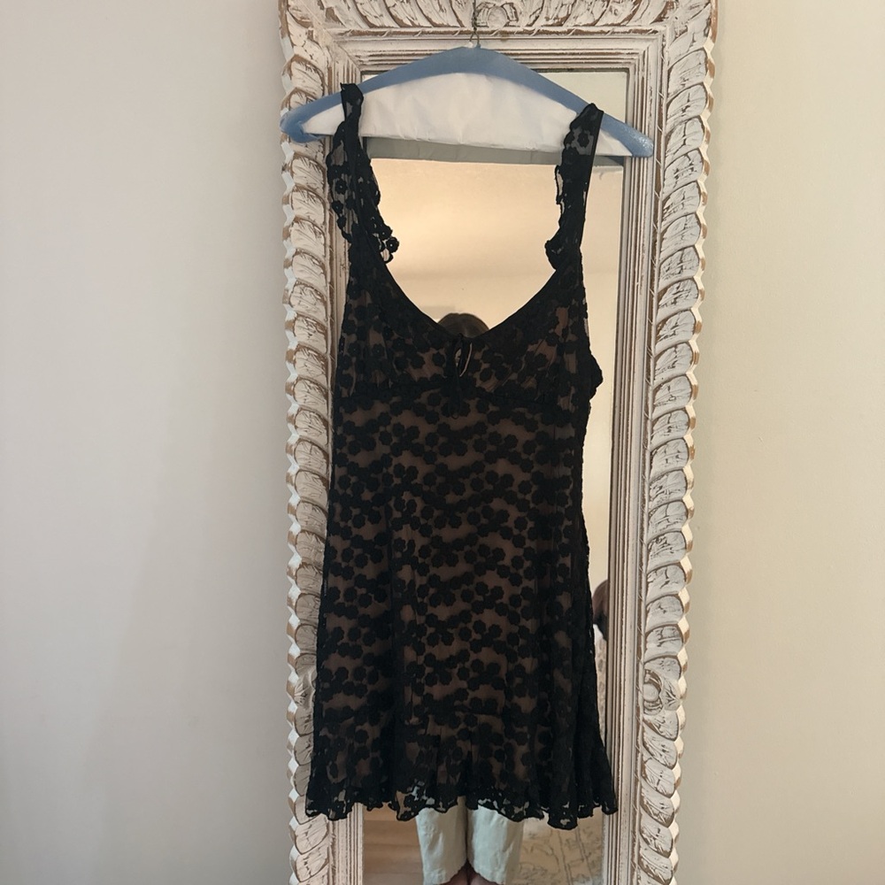 Revolve Majorelle Black Lace-Overlay Women's Party Dress Worn once dry cleaned
